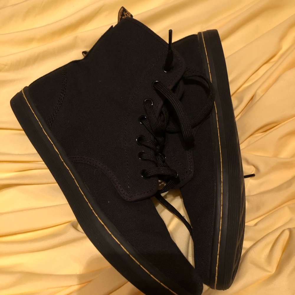 Black Canvas High-Top Sneakers